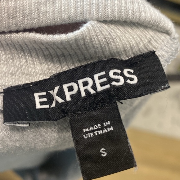 Express Open Back Faux Wrap Top Heather Gray |Size Small - Picture 9 of 10